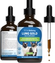 Bem-estar de animais de estimação Ouro Pulmão para Gatos - Suporte Imune Pulmão, Saúde Respiratória Inferior, Airways Abertos, Respiração Normal, Reishi, Coptis - Veterinária-Formulada Suplemento Herbal - 4 oz (118 ml)