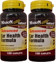 Mason Natural Advance Ear Health Fórmula Bioflavonoids Plus 100 Caplets por embalagem de 2 Total 200 Caplets