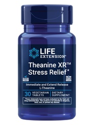 Extensão de vida Theanina XRTM Stress Relief – L-Theanina – Promove uma resposta calma ao estresse diurno – Não-GMO, sem glúten, vegetariano – 30 comprimidos