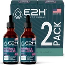 E2H Todas as mulheres naturais Wellness, equilíbrio hormonal e alívio de PMS com preto Cohosh, Dong Quai e raiz de alcaçuz para alívio de flash quente (2 garrafas)