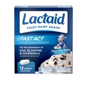 Lactaid Fast Act Lactose Intolerância Relief Caplets com Lactase Enzyme para prevenir gás, inchaço e diarréia Devido à sensibilidade à lactose, Ideal para viagem e em andamento, 12 pacotes de 1-Conta