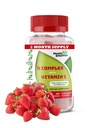 Morango sabor Vitamina B Complex Gummies - B Complexo com Vitamina C - Suporta Sistema Nervoso e Aumenta Níveis de Energia - Assiste com Função Cognitiva - Grande Degustação e Fácil de Engolir