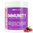 GOBIOTIX Vitamina C - Imune Defense Support Supplement - Immunity Powder Wellness Booster - Vegan Superfood - Elderberry, Açafrão, B12 Suplemento Vitamina, Não-GMO e Açúcar Livre (Berry)