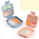 Dynippy Daily Pill Organizer 5 Compartimentos Portáteis Prova de Humidade Pequeno caso de comprimido para bolsa de bolso caixa de pílulas de viagem Portable Medicine Vitamina Fish Oil Holder Container (Blue Pink)