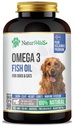 Omega 3 Suplemento de óleo de peixe para cães e gatos - 1000 mg puro DHA e EPA Omegas - Suporta revestimento saudável e pele, coração, sistema imunológico, articulações e quadril - 180 softgels