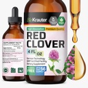 BIO KRAUTER Red Clover Tintura - Red Clover Extract - Suplemento líquido para apoio feminino - Álcool e açúcar livre - Vegan Drops 4 Fl.Oz.