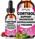 2 Pack Suplementos de Cortisol para Mulheres, 17-em-1 Cortisol Calm Detox Redutor Manager w. Magnesium Ashwagandha Theanina, gotas líquidas de cortisol para relaxar, recesso de humor e harmonia hormonal, mistura de bebida de cortisol
