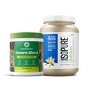 Pacote de incrível grama Verdes Superalimento em pó: Original, 30 Servings + Isopure Vanilla Vegan Protein Powder, Planta baseada, Proteína de ervilha orgânica, Dairy Free, 20 Servings (Packaging May Vary)