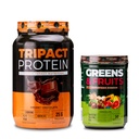 Nutriology TRIPACT Protein Powder, 7-em-1 Shake de substituição de refeições, Chocolate cremoso (40 Servings) Verdes e frutas Superalimento de origem natural em pó, Chocolate (30 Servings)
