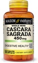 MASON NATURAL Cascara Sagrada 450 mg, Suplemento de ervas para suporte Digestivo Normal, 100 Caplets