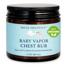 Irene Organics Baby Vapor Chest Rub Clean Vapo Rub Made with Non Toxic Ingredients like Eucalyptus Essential Oils, Safe for All Ages, Newborns and Infants, Sick Kids Essentials