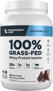 Laboratório Transparente Whey-Fed proteína isolate - naturalmente aromatizado, sem glúten Whey proteína pó com 28g de proteína por serviço e 9 aminoácidos - 30 Servings, chocolate de leite
