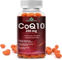 CoQ10 200 mg de alta absorção – Softgels sem glúten para suporte ao coração, resistência e cérebro - 60 dias de fornecimento, 120 contagem