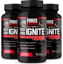 FORCE FACTOR Teste X180 Ignite, Testosterona Booster & Fat Burner para homens, Suplemento de testosterona para ajudar a construir músculo, aumentar a energia e aumentar a vitalidade e desempenho, 60 contagem (Pacote de 3)