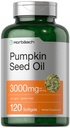 Horbäach Pumpkin Seed Oil (Óleo de Sementes de Abóbora) 3000mg (Três Cápsulas Softgel)