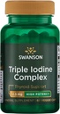 Swanson triplo iodo complexo-natural suplemento para vital Thyroid apoio-promove função metabólica, aumento da produção de células sanguíneas vermelhas, e saúde do coração- (60 cápsulas vegetativas, 12,5mg cada) 1 embalagem