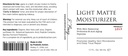 Probiótico Action® Light Matte Hidratante - Probiótico ajudar a prevenir Acne, Rosacea, e Eczema. O Probiótico e Peptídeo Mantém o brilho, suavidade e aperto da pele clara.
