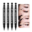 BINGBRUSH dupla face Liquid Stamp Eyeliner Pen, Face Selos Maquiagem Extremamente Black Waterproof Slim Gel Felt Tip High Black Pigment Liquid Eyeliner & Seal (preto)