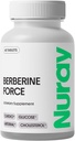 Nuray Berberine Force - Apoia Saúde Cognitiva, Saúde Gastrointestinal, Saúde Cardiovascular e Ajuda a Manter a Saúde Metabólica - com Folato, Ácido Lipóico R-Alpha - 60 Contagem - 500mg