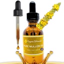 Óleo de Mullein Orgânico Puro - gotas de óleo de ouvido de Mullein Orgânico - solução de cuidado natural do ouvido para dores de ouvido, zumbido, e crianças - extrato de ervas de Mullein líquido para alívio calmante (2 onças)