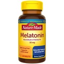 Natureza Made Melatonina 10mg Comprimidos de força extra, Suplemento dietético para sono descansado, contagem de 30, 30 dias de fornecimento