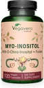 Vegavero Myo-Inositol & D-Chiro Inositol □ Equilíbrio Hormônio & Suporte Ovariano □ com Folato, Resveratrol, CoQ10 □ 40:1 Razão
