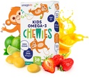 Omega 3 Gummies - Goma de gel mastigável ultra-alta DHA - Omega 3 para crianças apoia a saúde do cérebro e dos olhos - sabor fruta natural sem açúcar - crianças Omega 3 pastilhas de óleo de peixe (30 contagem)