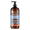 Wild Caught Pure Cod Liver Oil 16 oz Highest Omega 3 1150mg/tsp, Pureza mais elevada, EPA/DHA alta, Vitamina A & D - reduz coceira, pele saudável & casaco, mobilidade, BPA-livre, bomba incl.