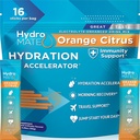 HidroMATE Eletrolíticos Pó com Baixo Açúcar - 16 Pacotes de Hidratação Instantânea com Vitamina C Laranja para aumentar a energia - Baixo Açúcar Eletrolíticos Pó Pacotes para apoiar a hidratação para recuperação rápida da festa