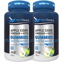 Herbtonics Keto Apple Cider Vinagre Gummies - Digestion & Detox Support - Sugar Free BHB Fórmula avançada para Keto Support - ACV cru com a mãe - 120 Vegan ACV Gummies