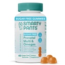 SmartyPants Vitaminas pré-natais para mulheres, Gummies multivitaminas sem açúcar: metilfolato, Omega 3 (ALA) Vitamina D3, C, Vitamina B12, B6, A, K & Zinc, Inositol, Eritritol livre, 60 contagem (20 fornecimento dia)