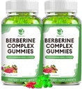 Berberine Complex Gummies- Berberine com Ceilão Canela, Açafrão, Leite Cardo Melão Amargo para Saúde Imune Geral -120 Condes
