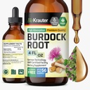 BIO KRAUTER Burdock Root Tintura - Apoio antioxidante Suplemento Líquido - Extrato de Root Burdock - Álcool e Açúcar Grátis - Vegan Drops 4 Fl.Oz.
