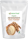 Z Natural Foods Organic Ashwagandha Root Powder - Bulk 5 lb Tamanho - Adaptogen poderoso e Ayurvedic Superstar - Faça suas próprias cápsulas e pílulas - 100% puro, cru, químico livre, não-GMO