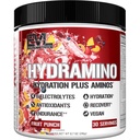 Evluition Nutrition HYDRAMINO Multiplicador completo de hidratação, Todos os 6 Eletrolitos, Vitamina C & B, Fluid Boosting Aminós, Água de coco, Endurance, Recuperação, Antioxidantes, 30 Serve, Fruit Punch