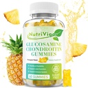 Gummies de condroitina glucosamina, suplemento de suporte conjunto de força extra com HSH & Elderberry, suporte imunológico antioxidante para adultos, sabor abacaxi, 60 contagem