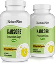 NaturalSlim Natural Citrato de Potássio Gluconato 99 mg - Kadsorb Suporta Balanço Eletrolítico e pH Normal - Suplementos Absorvíveis de Potássio com Minerais Essenciais - Não GMO 400 Cápsulas 2 Pack