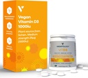 Comprimidos de vitamina D3 mastigável – alta resistência 62.5μg 2.500UI Vitamina D3 Colecalciferol – Vegan Gluten Free VIT D3 Vitamina Suplementos (60Ct)