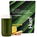 Huel Daily Greens Lemon & Ginger (em pó) Superfood Greens (em pó) 91 Vitaminas, Minerais e Ingredientes Fontes de Alimentos Integrais (em adaptogénios), Antioxidantes, Probióticos Friendly Gut (em gut) 30 Servimentos