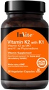 Convidar Saúde Vitamina K2 com K1 - Suporta Saúde Óssea e Circulatória - Vitamina K2 como MK7 e K1 e Phytonadiona - 30 Cápsulas Vegetarianas