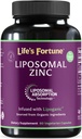 Picolinato de zinco puro lipossômico com cobre, suporte imunológico, metabolismo e saúde da pele, alta potência, para adultos homens e mulheres, poderoso antioxidante, 90 cápsulas