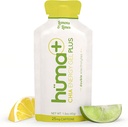 Huma Plus (Eletrólitos duplos) - Chia Energy Gel, Limão, 24 Gels, 25mg Cafeína - Estômago amigável, Geles de energia de alimentos reais