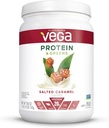 Vega Protein and Greens, Salted Caramel, Vegan Protein Powder, 20g Proteína baseada em plantas, Baixo carboidrato, Keto, Dairy Free, Gluten Free, Non GMO, Pea Protein for Women and Men, 1.1 Libras (17 Servings)