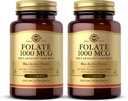 Solgar Folato 1000 mcg - 120 Tablets, 2 Pack - 1000 mcg Metafolin Bio-Active - Vegan, Gluten Free, Leite Livre, Kosher - 240 Total Servings