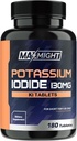Iodeto de potássio 130 mg, Não-GMO, Suplemento dietético, 180 comprimidos, Até 6 meses de fornecimento, Iodeto de potássio Pills, YODO Naciente, Made in the USA
