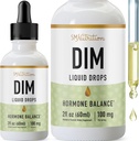 DIM Liquid Drops Suplemento 100mg para equilíbrio de estrogênio para mulheres e homens, equilíbrio de hormônios, suplementos de menopausa para mulheres, apoio PMS & antioxidante .