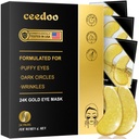 Sob patches de olhos - 24 pares de ouro sob máscara de olhos para olhos Puffy, círculos escuros, bolsas de olhos, rugas, Geles de olho de colágeno com tratamento rejuvenescedor, presentes para mulheres