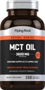 Piping Rock MCT Oil Softgel Cápsulas □ 3600mg □ 150 comprimidos □ Keto-Aprovado □ Não-GMO, Suplemento sem glúten