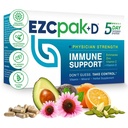 EZC Pak 5-Day Imune System Booster com Echinacea, Vitamina C, Zinco e Vitamina D - Suplemento de suporte Imune Tapered para Adultos - Suporta Imunidade, Pacote de suplemento de tamanho fácil de viagem