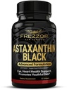FREZZOR Astaxantina Preto 12mg □ Anti-envelhecimento Suplemento de Beleza Antioxidante □ Exercício de recuperação para a pele, olho, nervos, músculo □ Suporte cardiovascular e imunológico